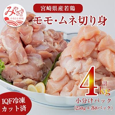 ふるさと納税 宮崎市 宮崎県産鶏肉モモ・ムネ切り身　4kg