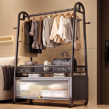 ??快速出貨?? 附發票 掛衣架落地立式臥室內簡易衣帽架輕奢可移動客廳陽臺曬晾衣服架子