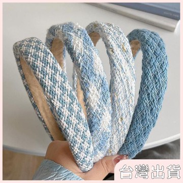 ✨臺灣出貨✨【飾飾如意】夏季必備天空藍系列編織髮箍女壓發洗臉頭箍高顱頂百搭2025新款頭