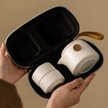 👍好物👍 旅行茶具組 泡茶組 旅行茶具 露營茶壺 戶外旅行 露營泡茶組 泡茶神器 粗陶旅行茶具套裝便攜式車載戶外功夫茶器