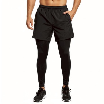 男褲 速乾排汗超彈性透氣布料  L  黑色