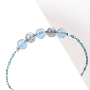 【彩編鋼繩】交織 | 海藍寶x拉長石