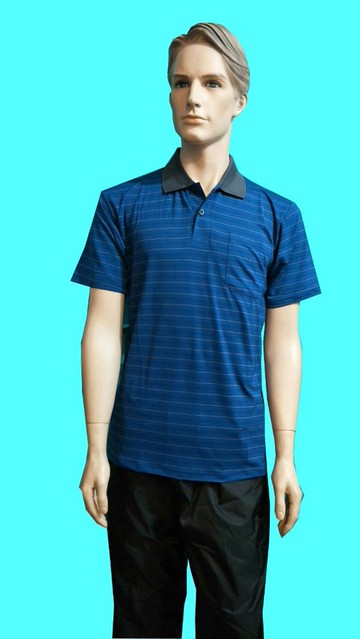 skip精品--咖啡紗男polo衫(藍)