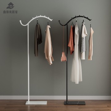 網紅臥室掛衣架服裝店專用展示架奶油風 落地衣帽架 家用 轉角服裝架