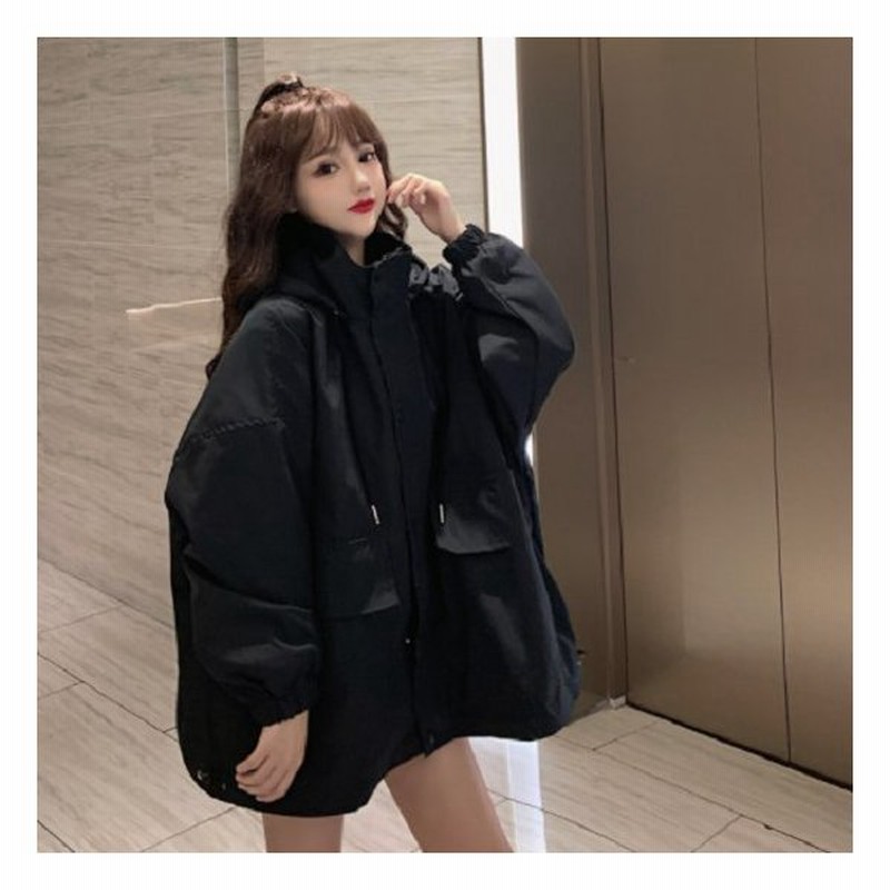 マウンテンパーカー ウインドブレーカー ジャンパー アウター レディース 秋冬 秋 冬 大きいサイズ 羽織り カジュアル 無地 おしゃれ フード付き 薄手 防寒 韓国 通販 Lineポイント最大0 5 Get Lineショッピング