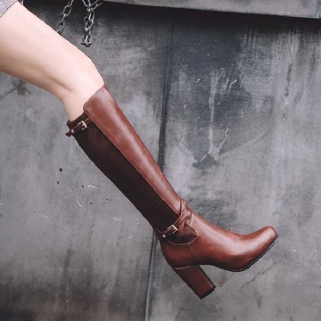 大尺碼訂製女鞋 特大號女靴馬靴高筒靴及膝長靴中長款 大碼高跟鞋粗跟40-43 41 42