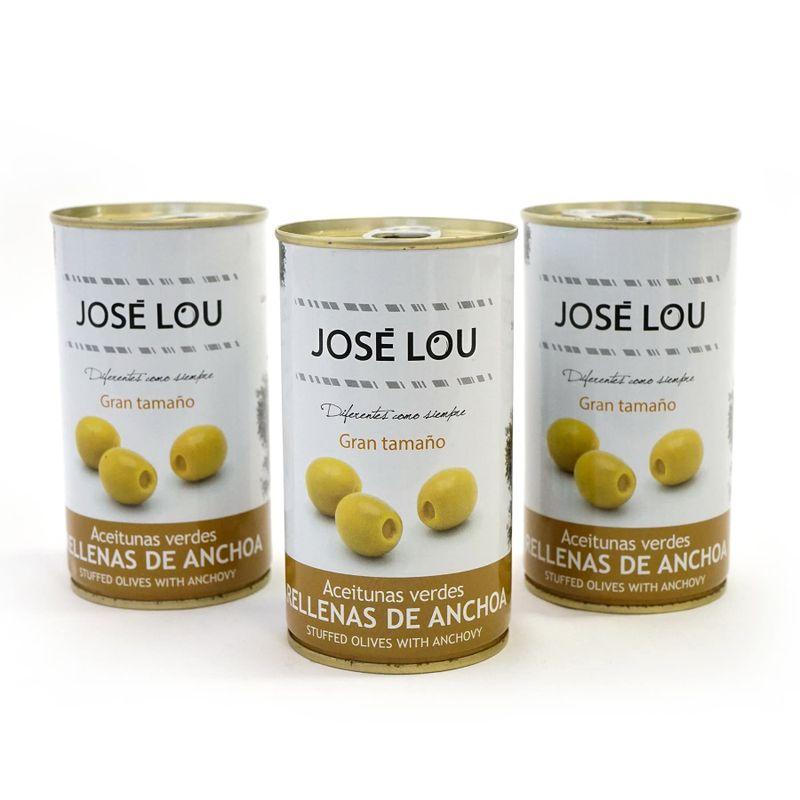 JOSE LOU ホセルー社 アンチョビ入り グリーンオリーブ 150 g × 缶