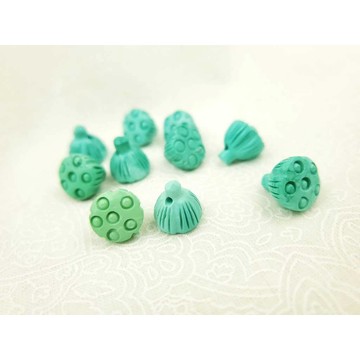 蒙松石 蓮蓬雕刻蒙松石 水晶文玩飾品R23