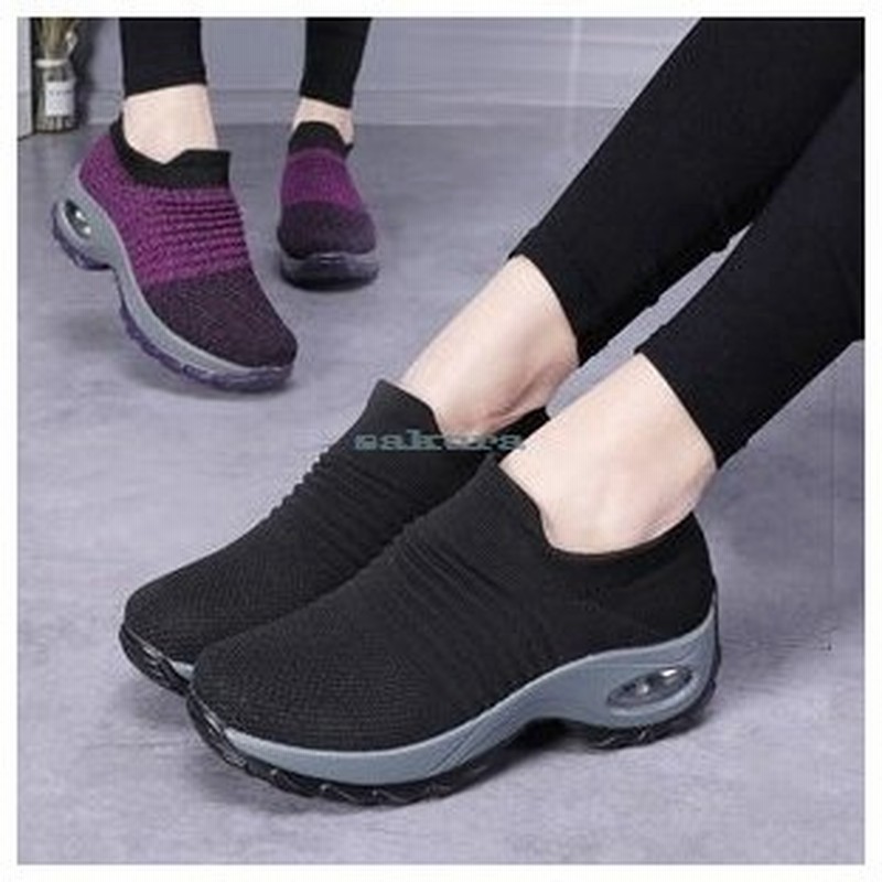 スニーカー レディース 靴 ニットスニーカー 厚底シューズ ローカット 春夏秋 通気性 運動靴 耐久 アウトドア スポーツシューズ 通販 Lineポイント最大0 5 Get Lineショッピング