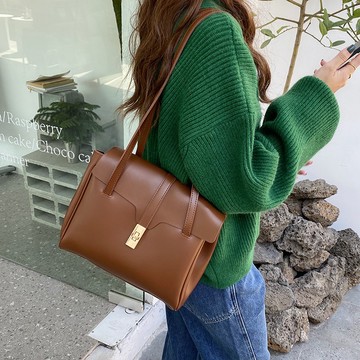 【Hermosa】韓版托特包 大容量軟皮單肩包 通勤單肩包 PU女包 斜跨包 肩背包 側背包 斜背包 學生書包 手提包