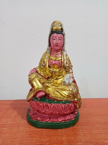 老木雕持經觀音菩薩，高22厘米