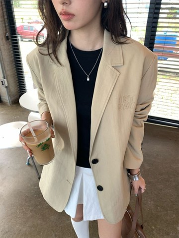 簡約時尚明線縫廓形西裝外套女【29-25-8H1BA530770-25】ibella 艾貝拉