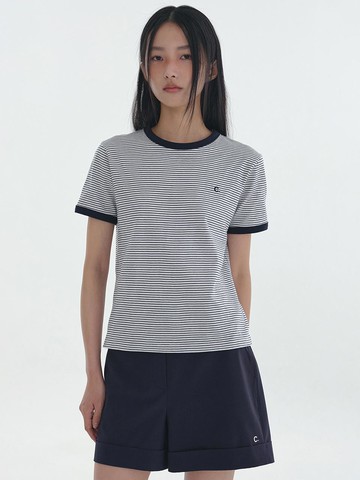 Stripe Ringer T-shirt_Navy
