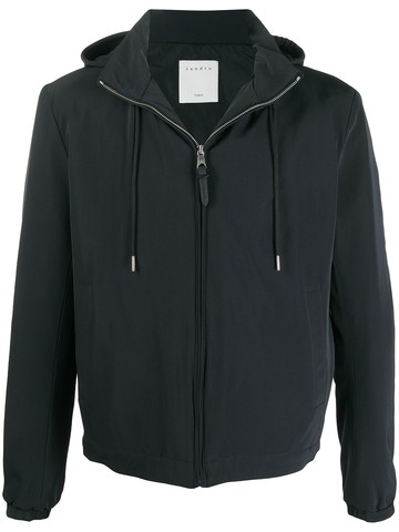 SANDRO - long-sleeved drawstring hood jacket - men - Polyamide/Polyamide/Polyester/Polyurethane - XS - Black