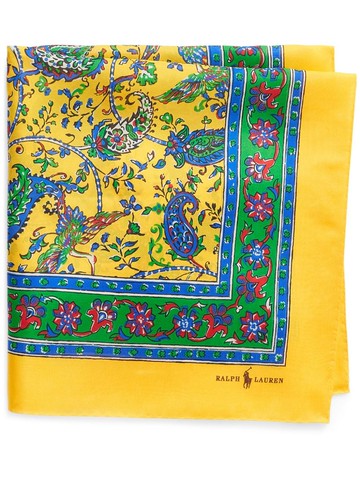 Polo Ralph Lauren - paisley-print mulberry silk scarf - men - Mulberry Silk - One Size - Yellow