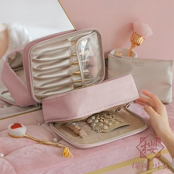 化妝包女便攜旅行隨身洗漱品收納袋大容量【櫻田川島】