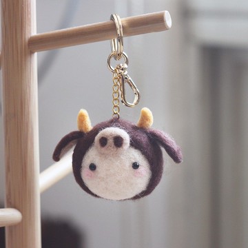 耐心可靠金牛座羊毛氈鑰匙圈材料包 聖誕禮物(附影片教學)