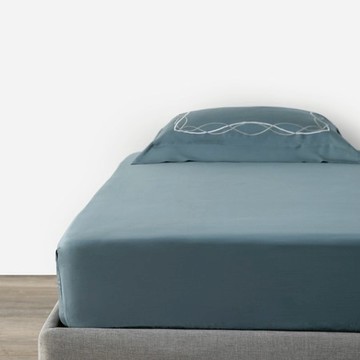 克萊歐500織天絲床包加大 松石藍