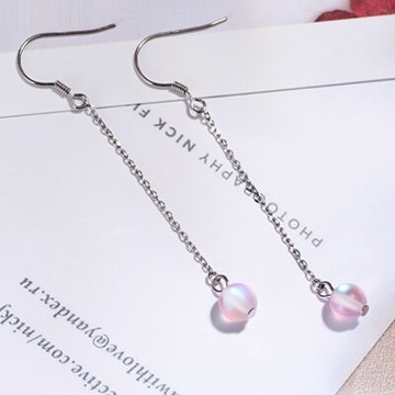 925純銀耳環圓珠耳飾-長款精美漸變色優雅女飾品73qo49【獨家進口】【米蘭精品】