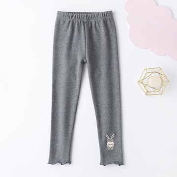 FANMOU - 彈力木耳邊內搭褲-時尚兔子-灰色
