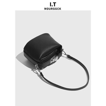 荔枝紋真皮便當飯盒包斜挎包包女2025新款小眾時尚單肩手機包女包