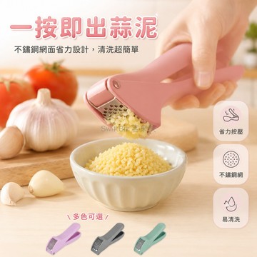 台灣出貨✨ 不鏽鋼 壓蒜器 家用 廚房 一按出蓉 省力 蒜泥 小工具 料理