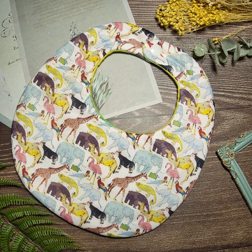 手工八層紗 動物森林蛋兜/圓兜 可客製名字刺繡