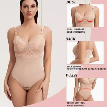 FoxBi.德麗罩杯連身塑身衣下勾丁字超修飾(S-2L)