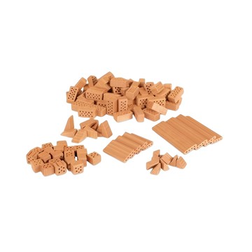 teifoc DIY益智磚塊建築玩具 德國製造 原裝進口 綜合磚塊組  棕色  1組