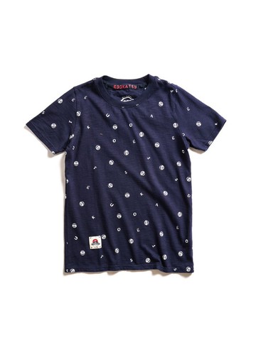 江戶勝 日系 女裝 富士山 滿版印花短袖T恤(丈青色) #上衣