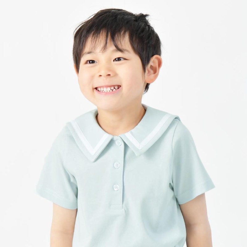 子供服 セーラーカラートップス 半袖Tシャツ セーラーカラー