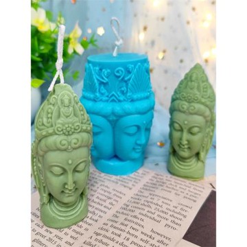 2022熱賣觀音如來四面佛食品級硅膠模具香薰石膏蠟燭水泥黏土滴膠