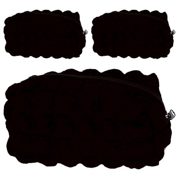 Office Planet 雲朵鉛筆盒/筆袋/多用途收納包  黑色  3個