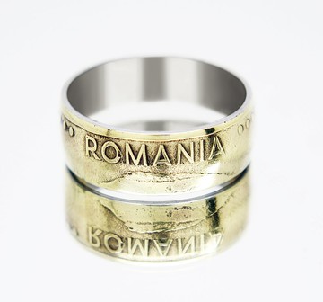 羅馬尼亞硬幣戒指 50 lei 1994 羅馬尼亞戒指硬幣戒指男士硬幣戒指禮物