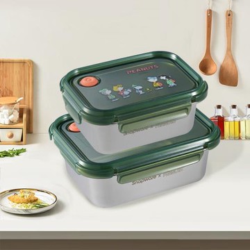 康寧餐具不銹鋼保鮮盒史努比聯名款飯盒可進微波爐學生帶飯包裝損