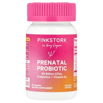 Pink Stork, 產前益生菌 + 維生素 B6，30 粒膠囊