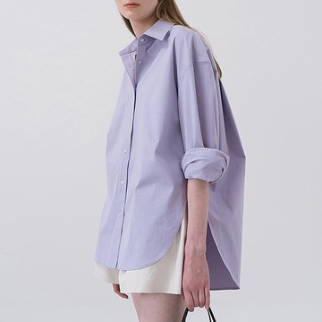 《D'Fina 時尚女裝》 小眾簡約襯衫女上身設計感開叉棉花糖女孩寬鬆襯衫