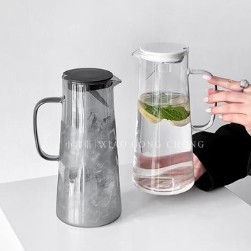 高級感冷水壺耐高溫玻璃水壺輕奢大容量泡茶壺家用客廳果茶壺扎壺