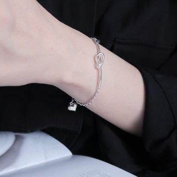 925純銀 幸運結 愛心泡泡 客製化刻字 手鍊 免費送禮包裝
