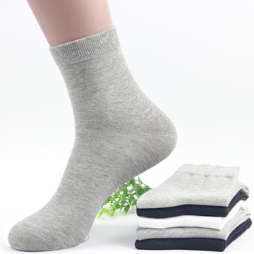 5雙裝男士純棉防臭吸汗中筒襪子男純白色全棉運動休閑襪短款船襪