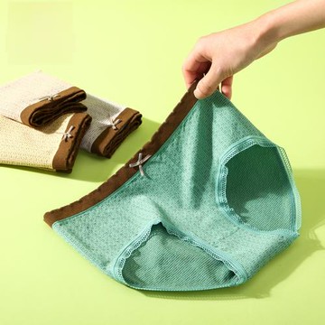 中腰撞色隱形無痕內內一片式少女內褲純棉檔石墨烯透氣柔軟彈底褲