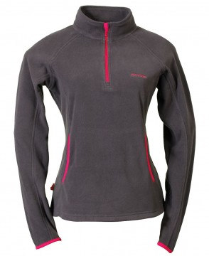 女竹炭刷毛保暖上衣-鐵灰