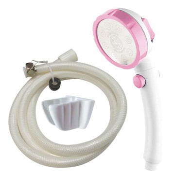 水摩爾三段增壓可止水蓮蓬頭WM-158N+白軟管+三段掛座