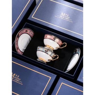 歐式骨瓷咖啡杯高檔精致情侶杯子對杯套裝喬遷禮品新婚禮物伴手禮