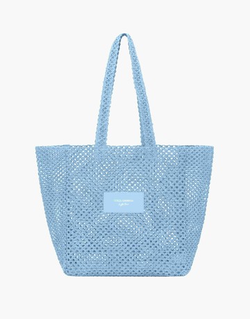 Dolce&Gabbana 淺藍編織海灘包 (盒損良品)