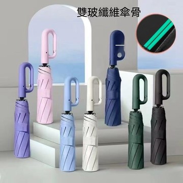 【臺灣出貨】掛環扣自動傘 雙玻纖折疊雨傘 一鍵全自動傘 便攜掛扣傘 晴雨兩用折傘 通勤自動雨傘 加固加大防紫外線遮陽傘