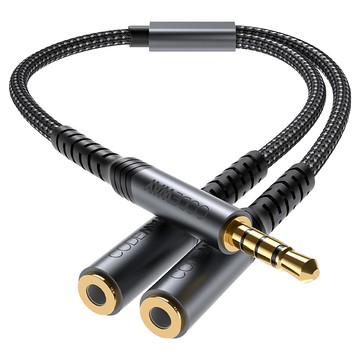 CODEWAY 耳機分接線 Y型 雙母頭 高品質音訊傳輸  單一商品  灰色  1條