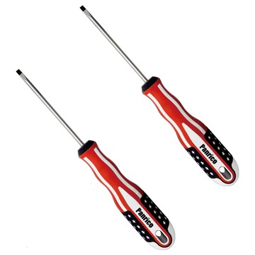 PANRICO 百利世 美國旗一字螺絲起子，3.0x75mm  SVCM+V特殊合金鋼，PP+TPV手柄  2支