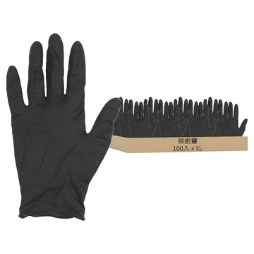 御廚靈 NBR 耐用手套 加厚型(黑色)XL號 符合ISO 9001規範  100入  1盒