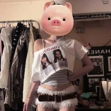 本土出貨 亞文化y2k韆禧辣妹輕亞美式複古人像印花T恤女夏亞比文化短款上衣*1 R